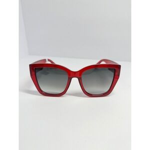 Torrid Red Classic Oversized Retro Chic Square Sunglasses Translucent Frame